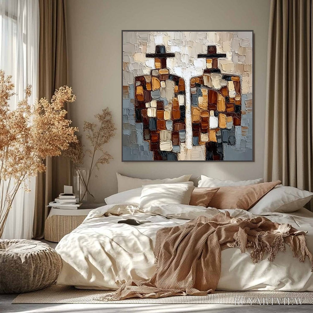 ARTOVITAS the Companions – Textured Impasto Abstract Figures Painting - image 2