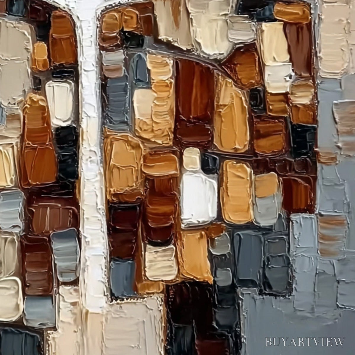 ARTOVITAS the Companions – Textured Impasto Abstract Figures Painting - image 3