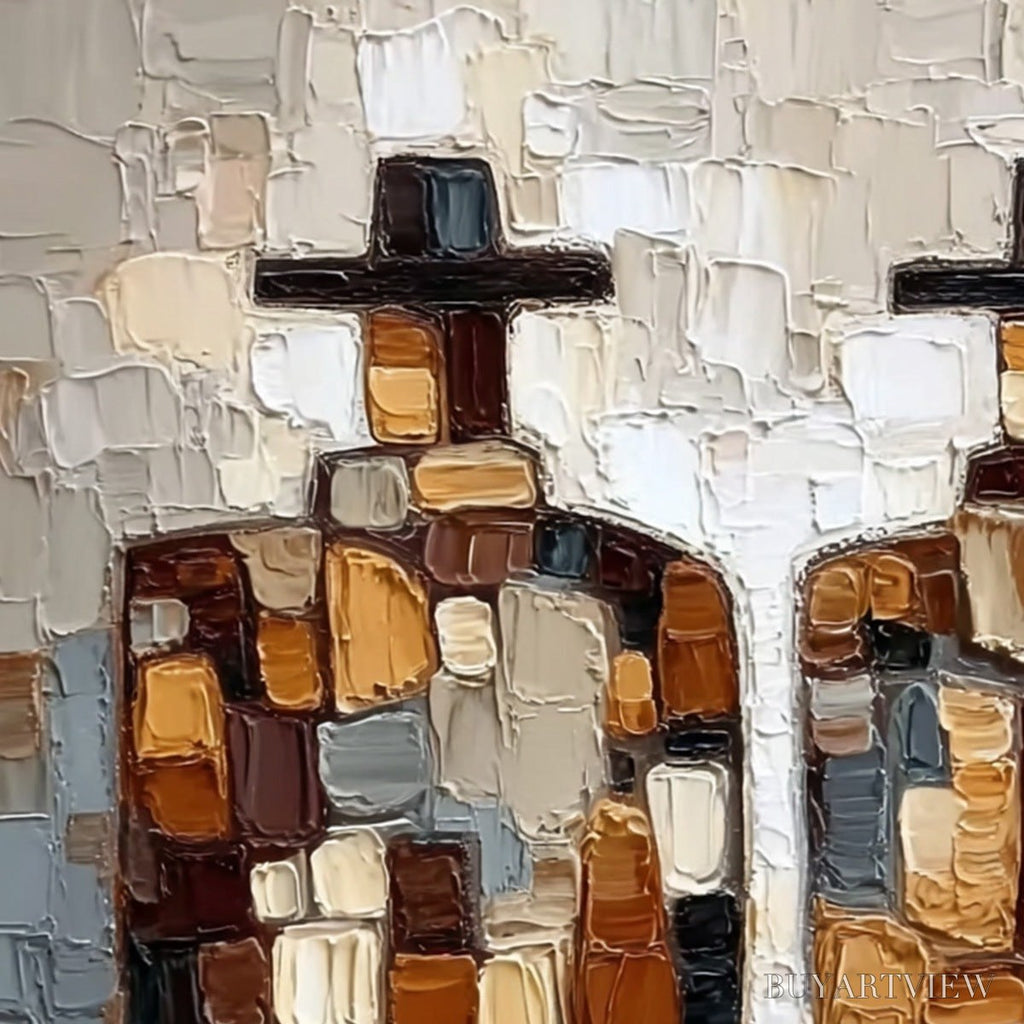 ARTOVITAS the Companions – Textured Impasto Abstract Figures Painting - image 5