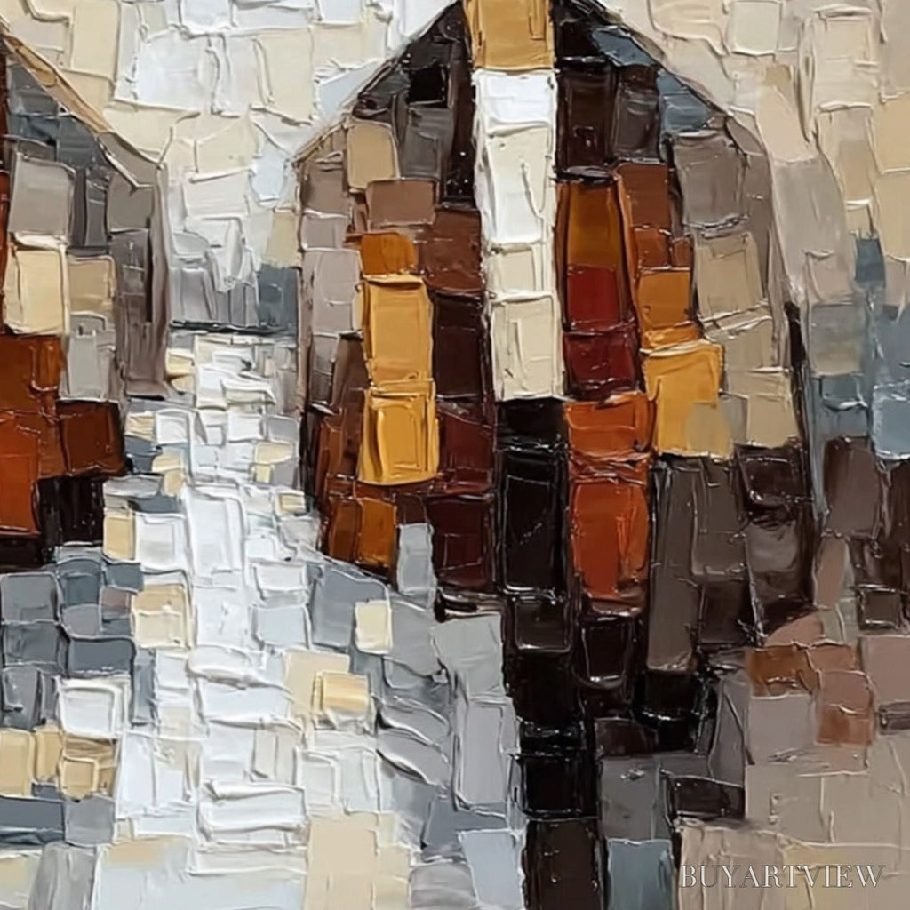 ARTOVITAS the Gentlemen'S Accord – Textured Abstract Painting of Three Figures - image 3