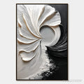 ARTOVITAS Convergence – Textured Black and White Abstract Impasto Painting - image 1