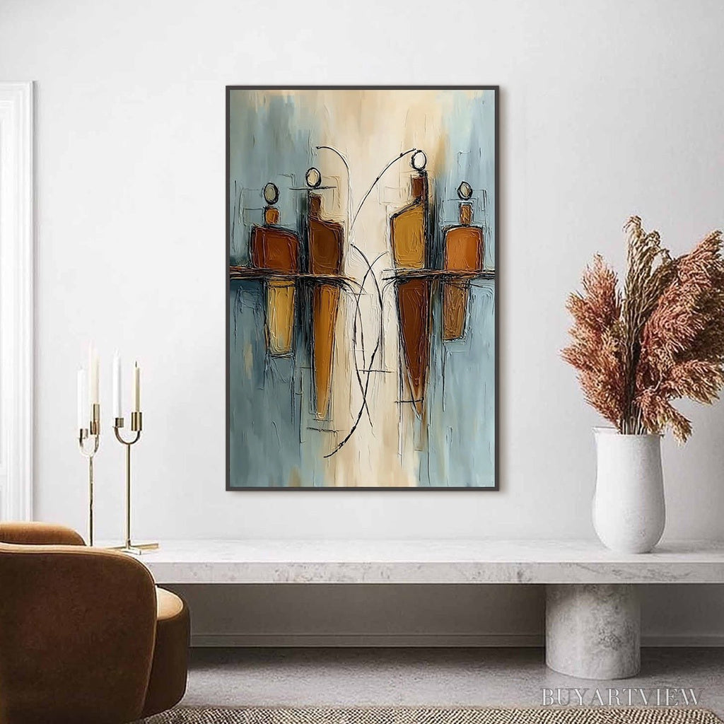 ARTOVITAS Convergence – Vertical Textured Abstract Oil Painting for Walls - image 2