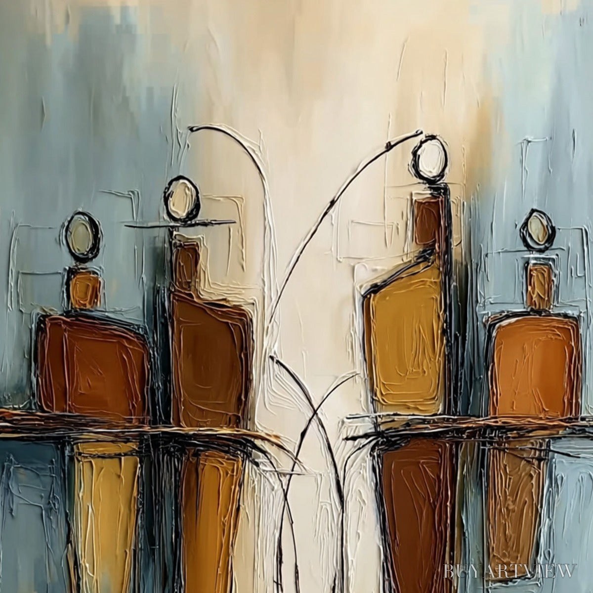 ARTOVITAS Convergence – Vertical Textured Abstract Oil Painting for Walls - image 3