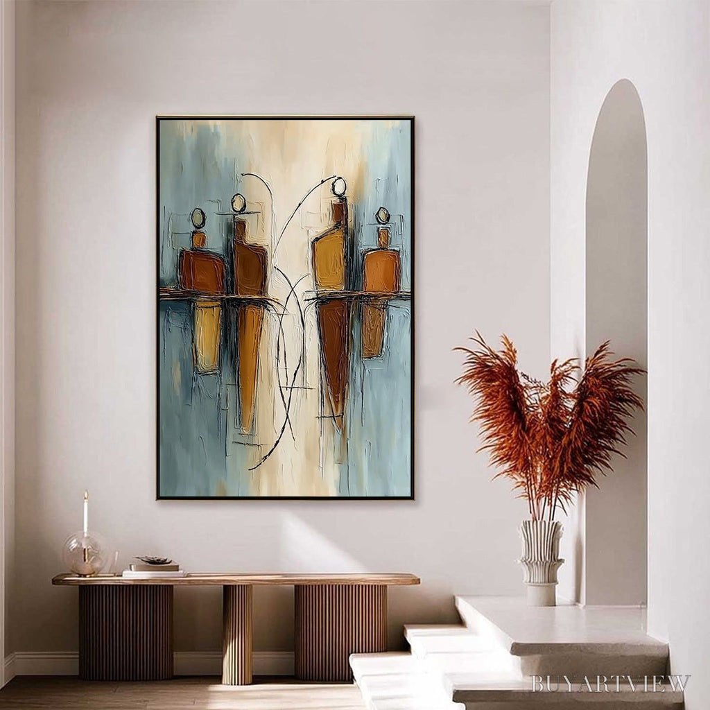 ARTOVITAS Convergence – Vertical Textured Abstract Oil Painting for Walls - image 4