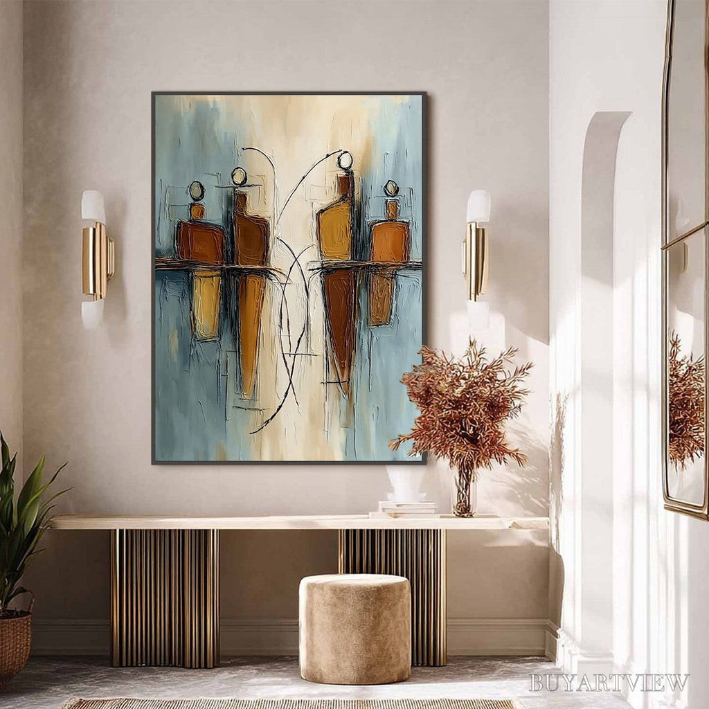 ARTOVITAS Convergence – Vertical Textured Abstract Oil Painting for Walls - image 6