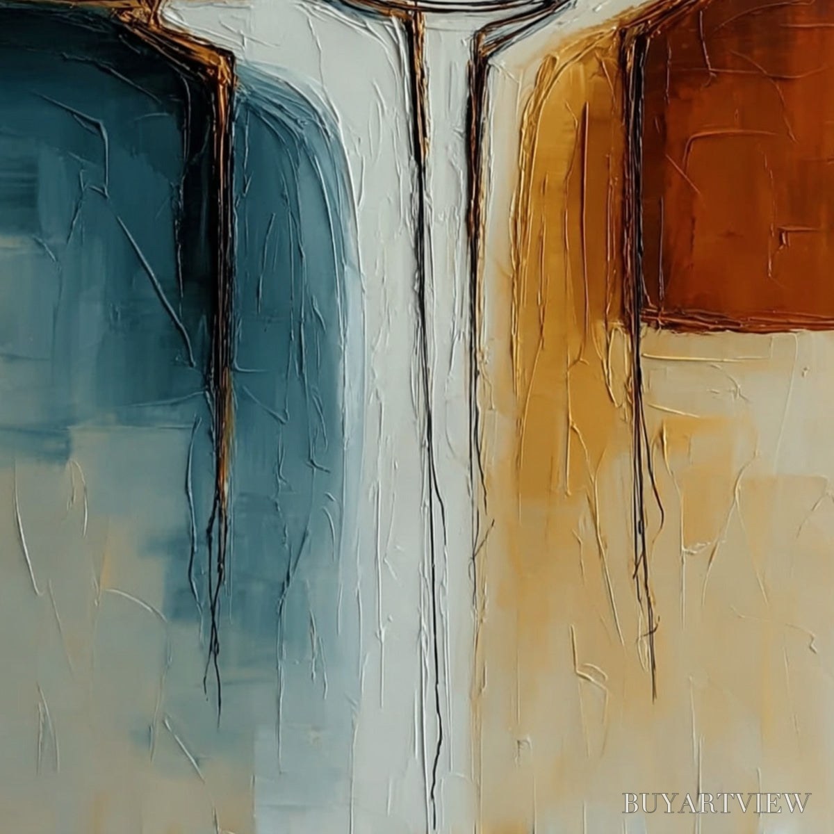 ARTOVITAS Unity – Textured Abstract Painting of Connected Figures - image 5