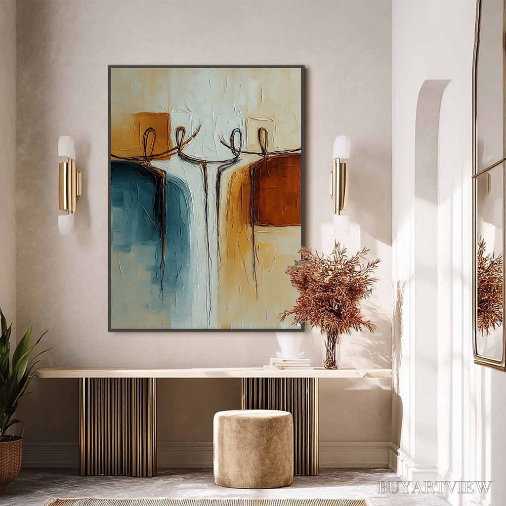 ARTOVITAS Unity – Textured Abstract Painting of Connected Figures - image 6