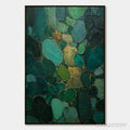 ARTOVITAS Emerald Riverbed Green Gold Textured Abstract Oil Painting - image 1