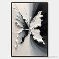 ARTOVITAS Metamorphosis – Heavy Texture Black and White Butterfly Painting - image 1