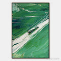 ARTOVITAS Verdant Velocity – Textured Impasto Painting of a Vintage Racing Car - image 1