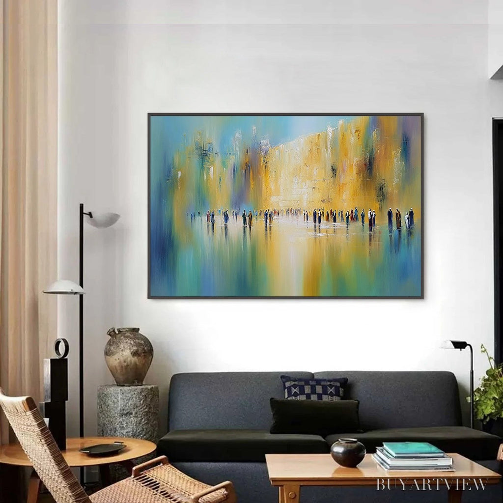 ARTOVITAS Wall of Whispers | Textured Abstract Cityscape Oil Painting - image 2