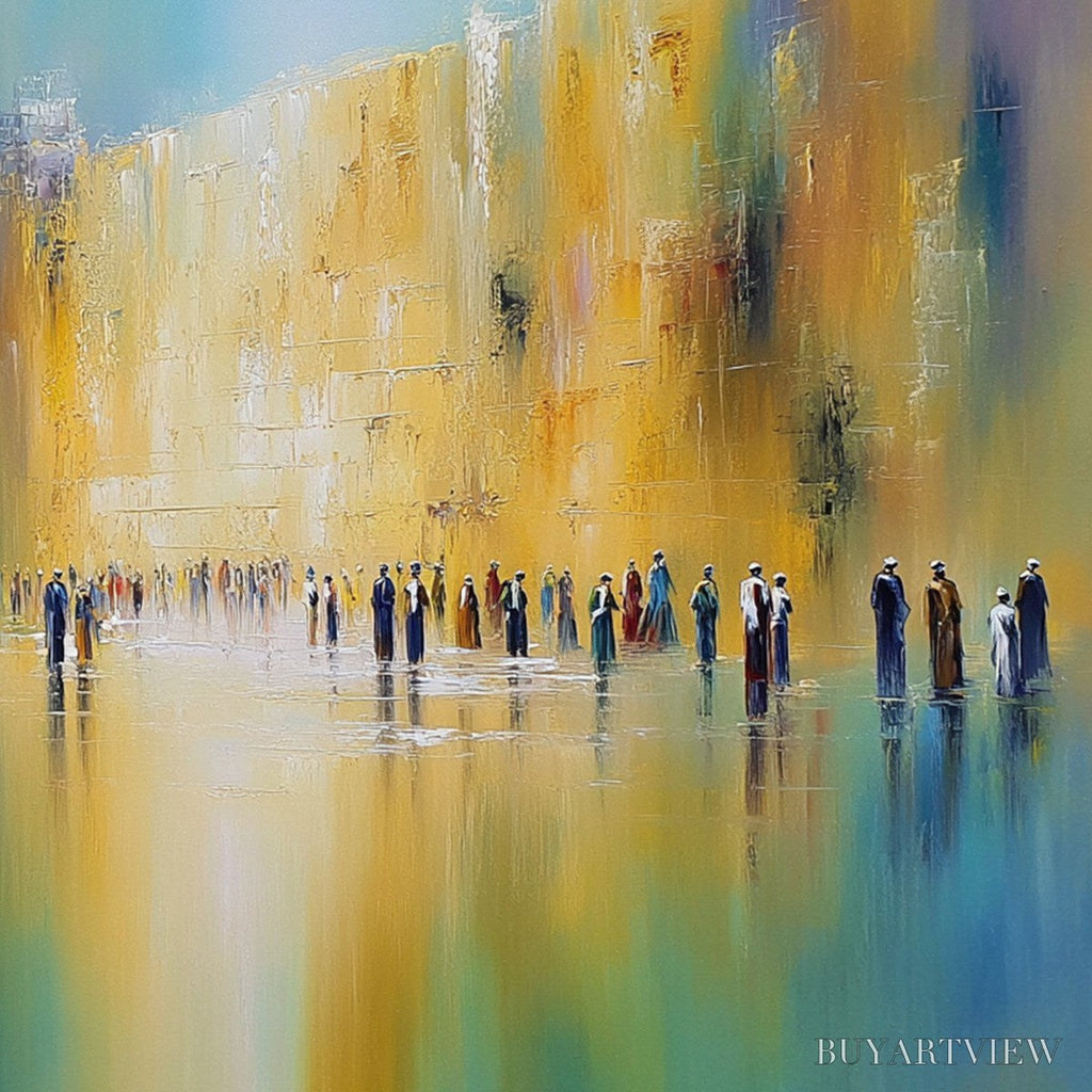 ARTOVITAS Wall of Whispers | Textured Abstract Cityscape Oil Painting - image 3