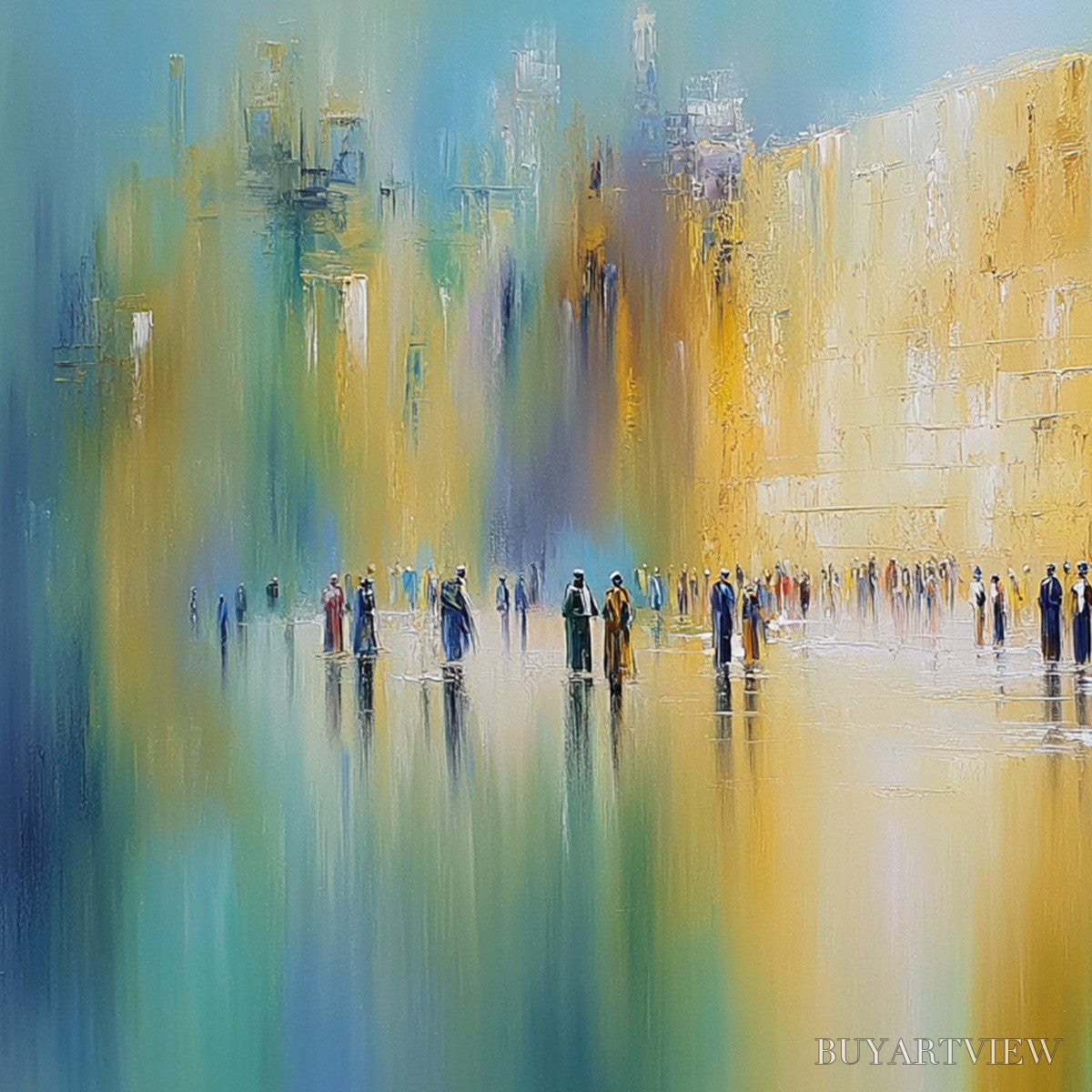 ARTOVITAS Wall of Whispers | Textured Abstract Cityscape Oil Painting - image 5
