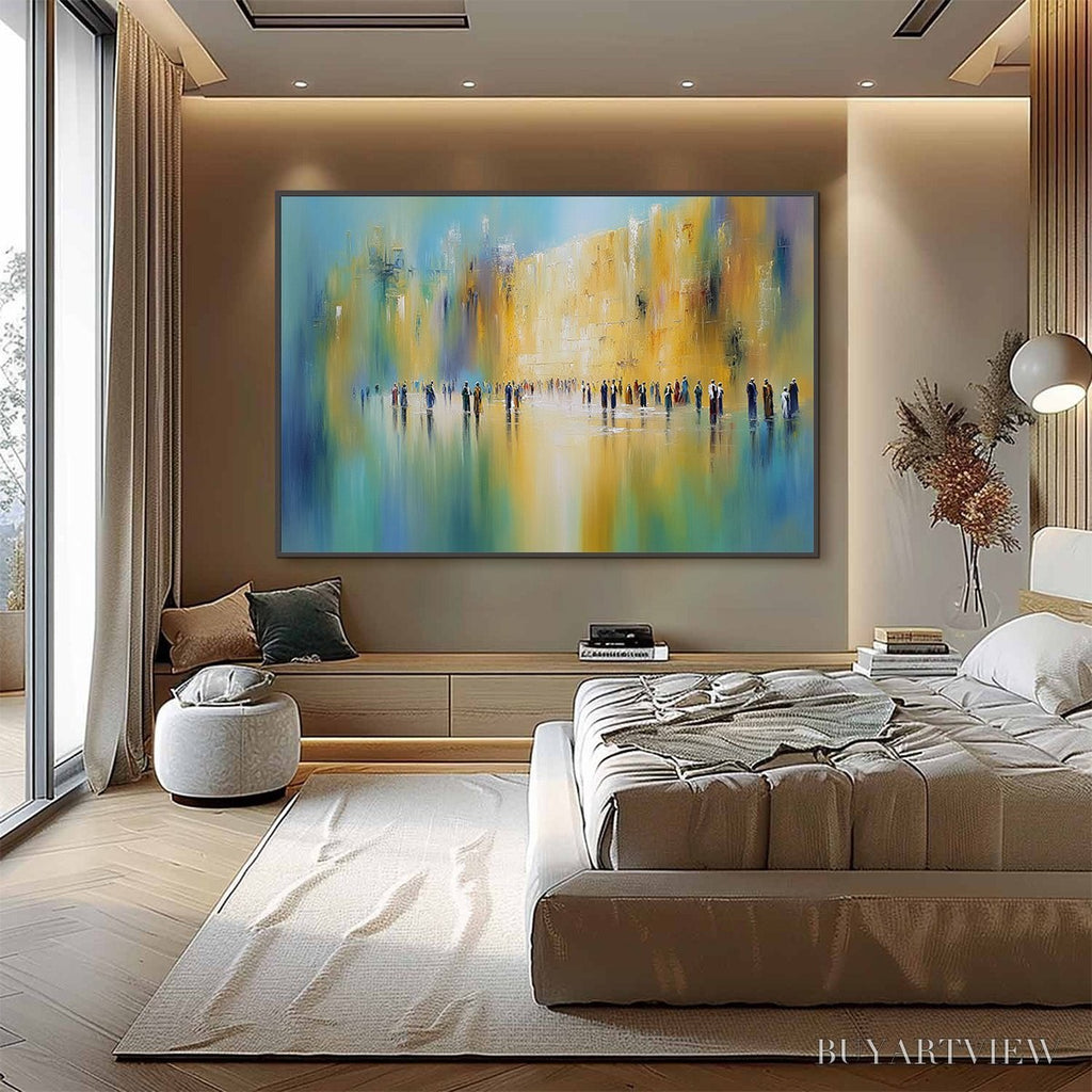 ARTOVITAS Wall of Whispers | Textured Abstract Cityscape Oil Painting - image 6