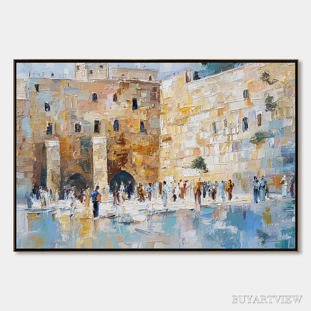 ARTOVITAS Echoes of Eternity – Textured Impasto Painting of a Historic Cityscape - image 1