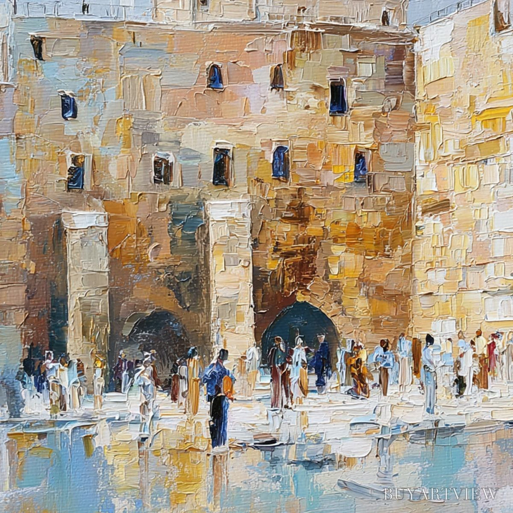 ARTOVITAS Echoes of Eternity – Textured Impasto Painting of a Historic Cityscape - image 3