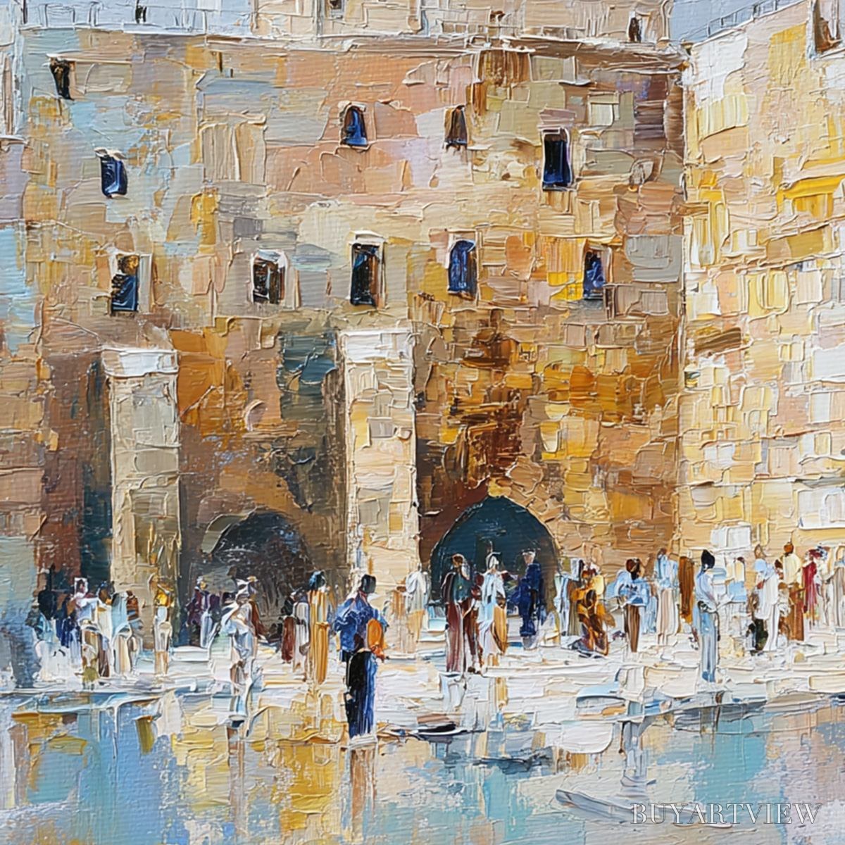 ARTOVITAS Echoes of Eternity – Textured Impasto Painting of a Historic Cityscape - image 3