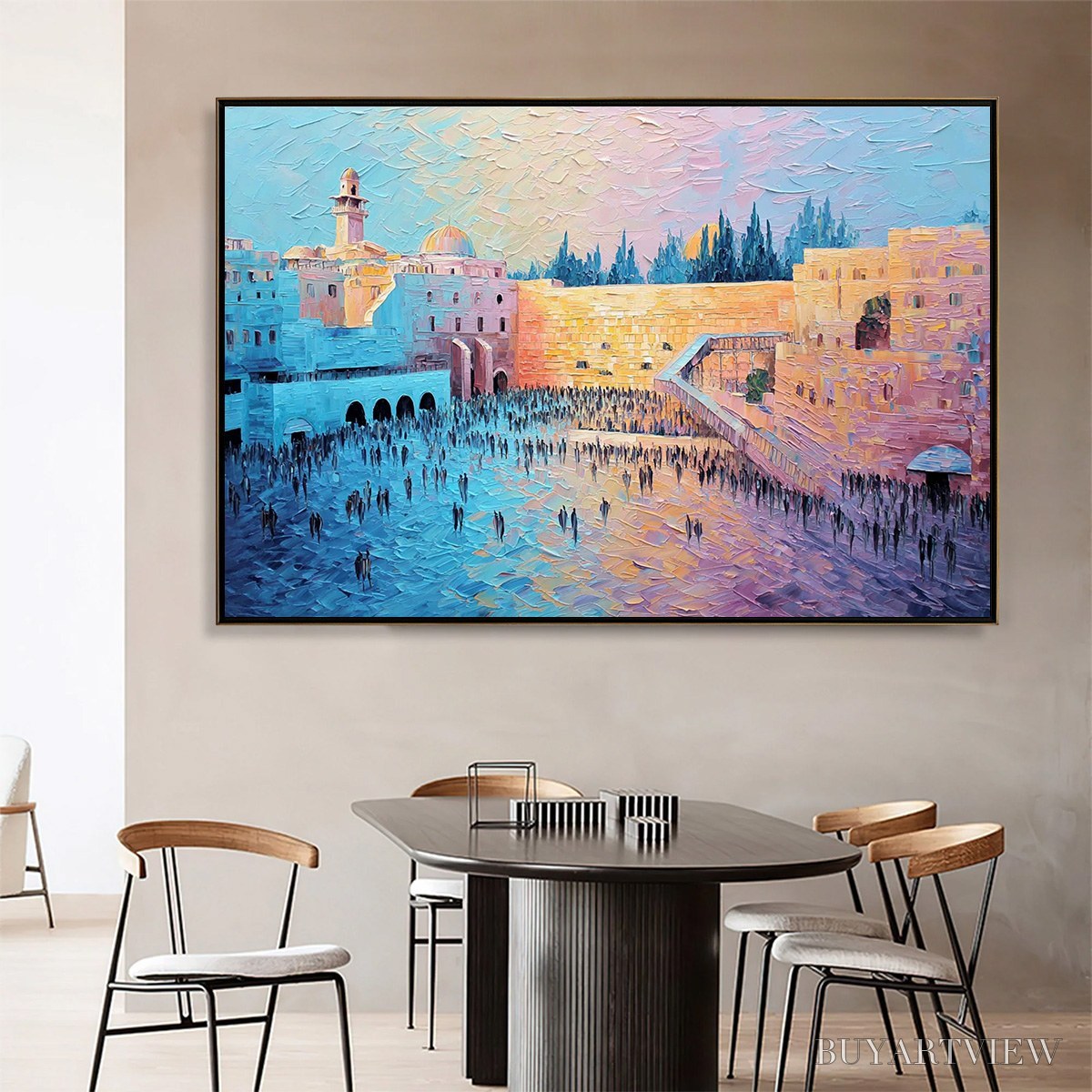 ARTOVITAS Eternal Prayer – Textured Impasto Painting of Jerusalem's Western Wall - image 2