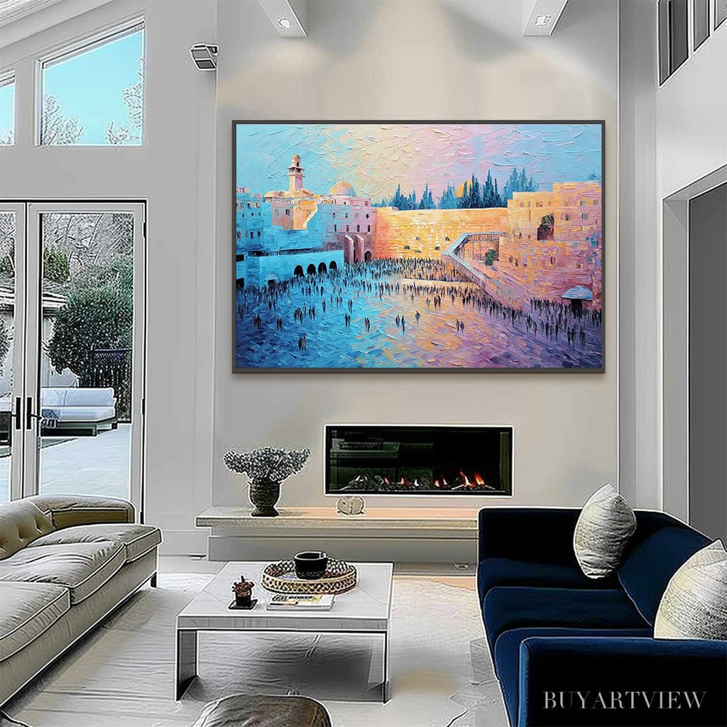 ARTOVITAS Eternal Prayer – Textured Impasto Painting of Jerusalem's Western Wall - image 4