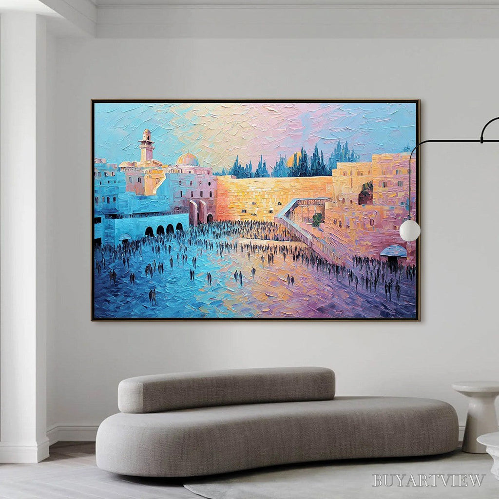 ARTOVITAS Eternal Prayer – Textured Impasto Painting of Jerusalem's Western Wall - image 6