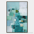 ARTOVITAS Coastal Mosaic – Textured Abstract Painting in Teal and Blue - image 1