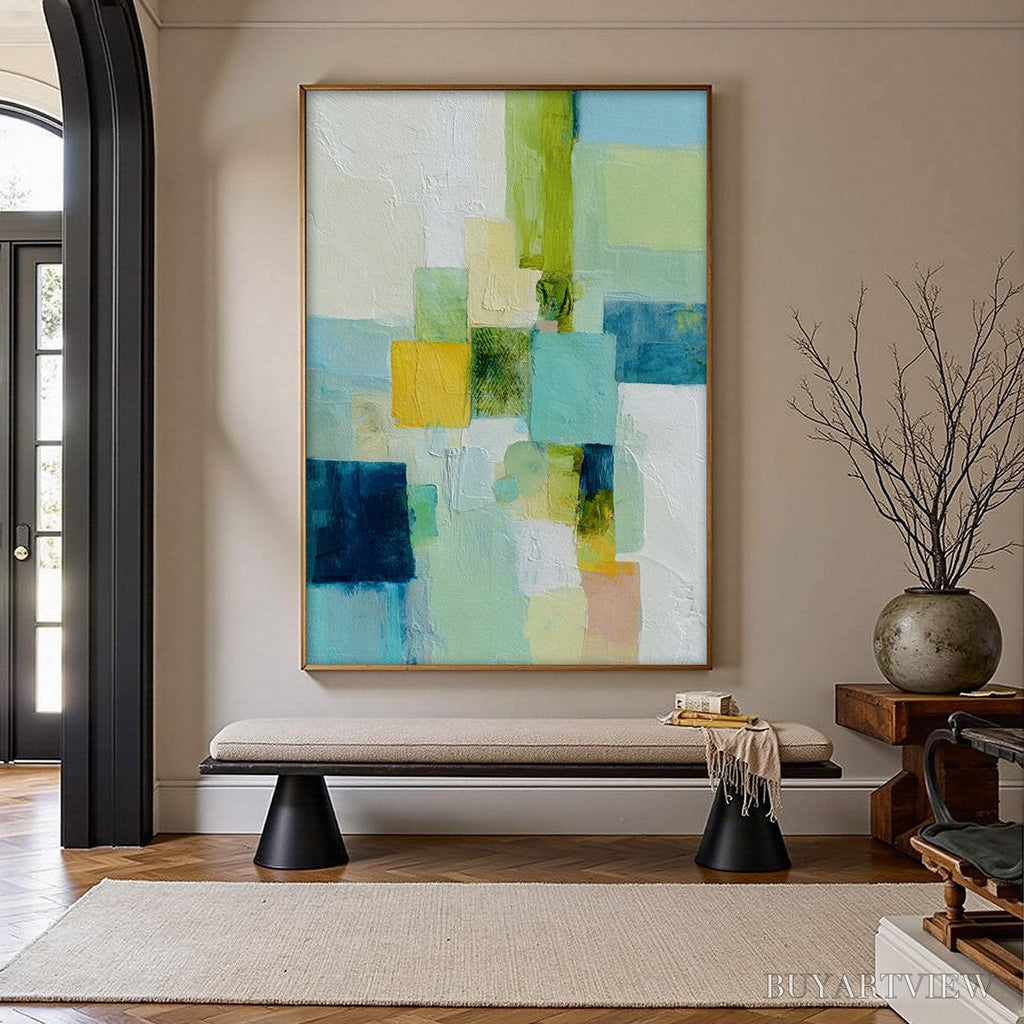 ARTOVITAS Coastal Mosaic – Textured Abstract Color Block Painting - image 2