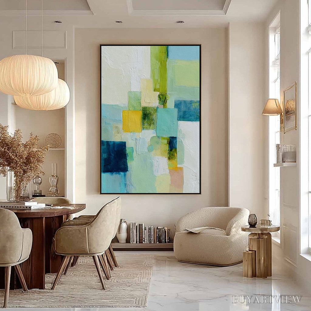 ARTOVITAS Coastal Mosaic – Textured Abstract Color Block Painting - image 6