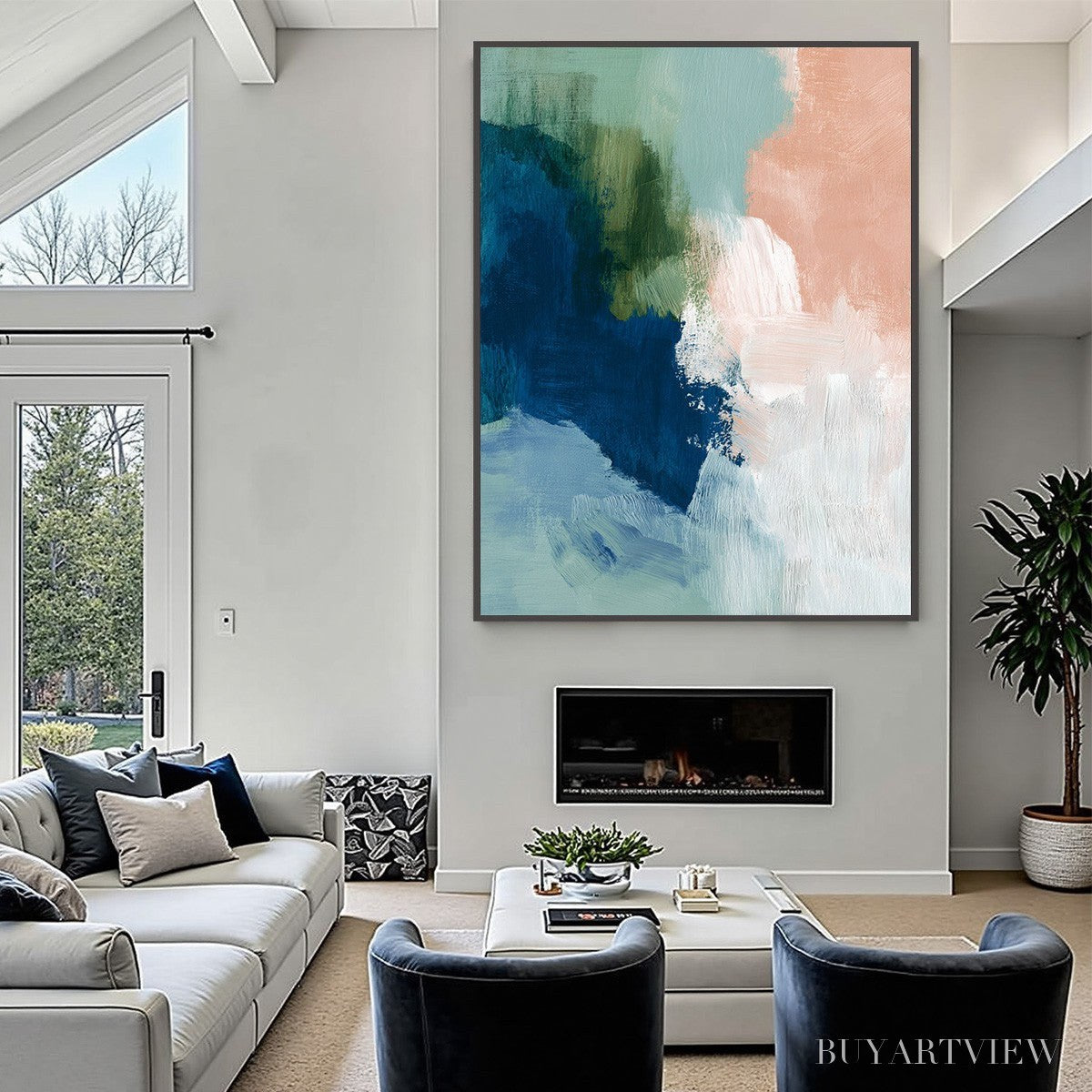 ARTOVITAS Serene Collision – Modern Abstract Brushstroke Painting - image 4