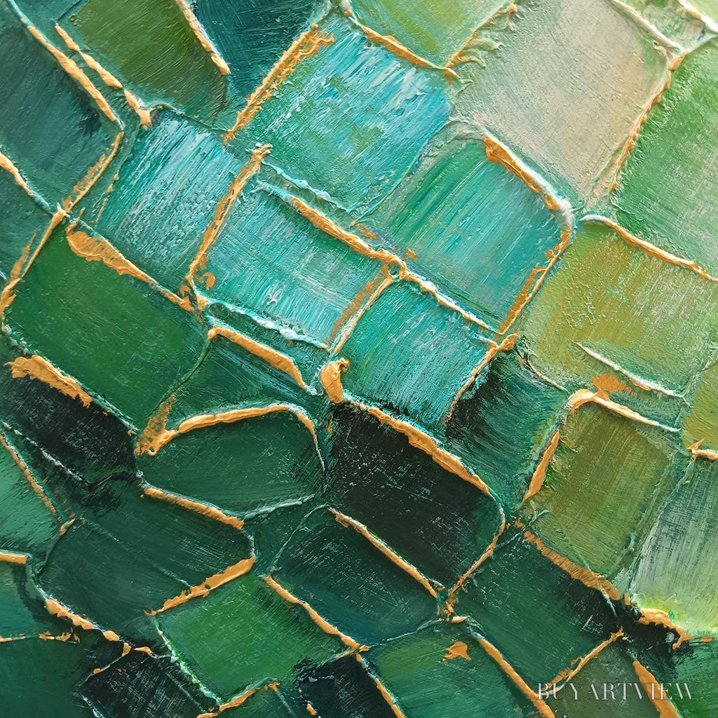 ARTOVITAS Ready to Ship | Emerald Mosaic | 24''X48'' | 60x120cm | Black Frame - image 3