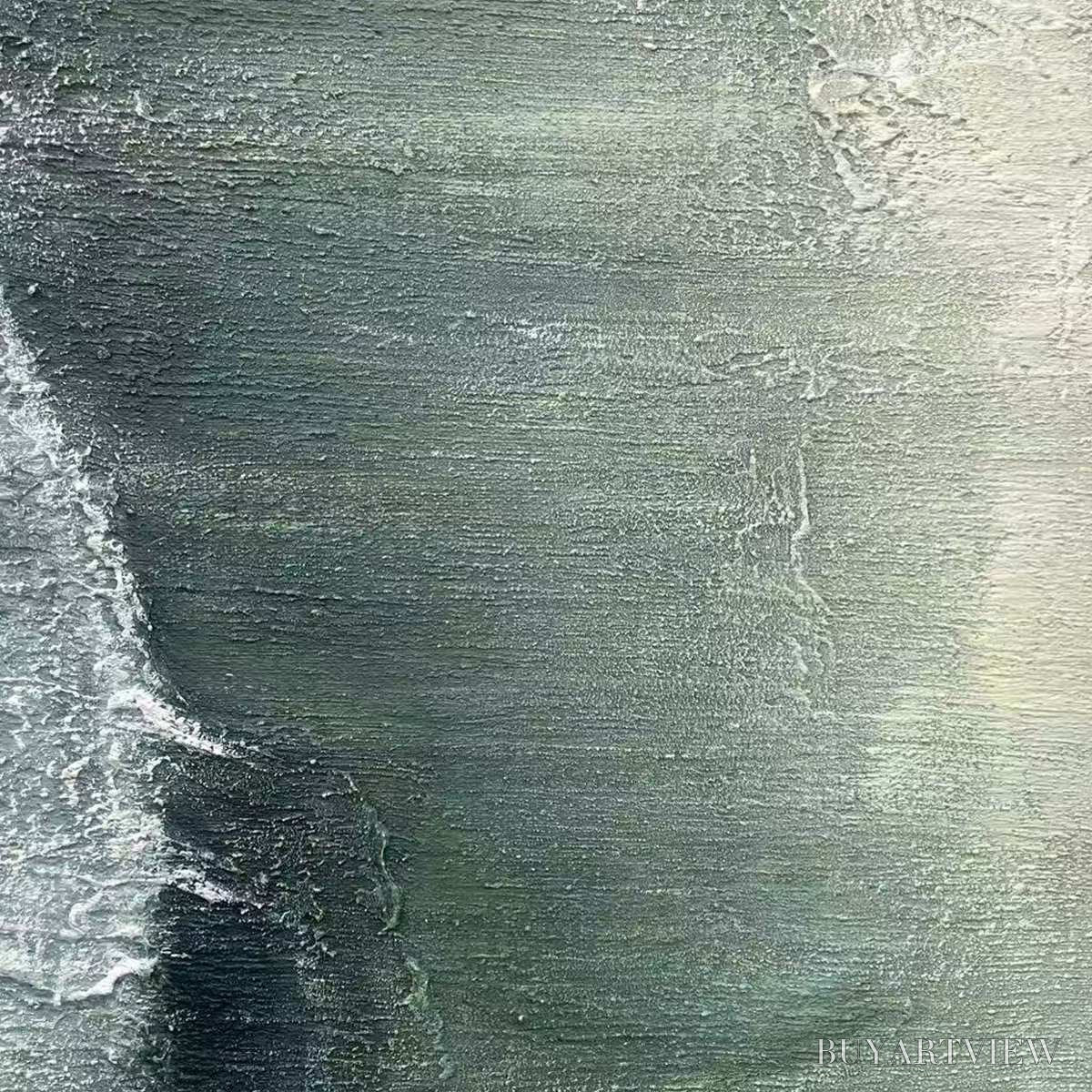 ARTOVITAS Emerald Depths – Textured Abstract Oil Painting - image 5