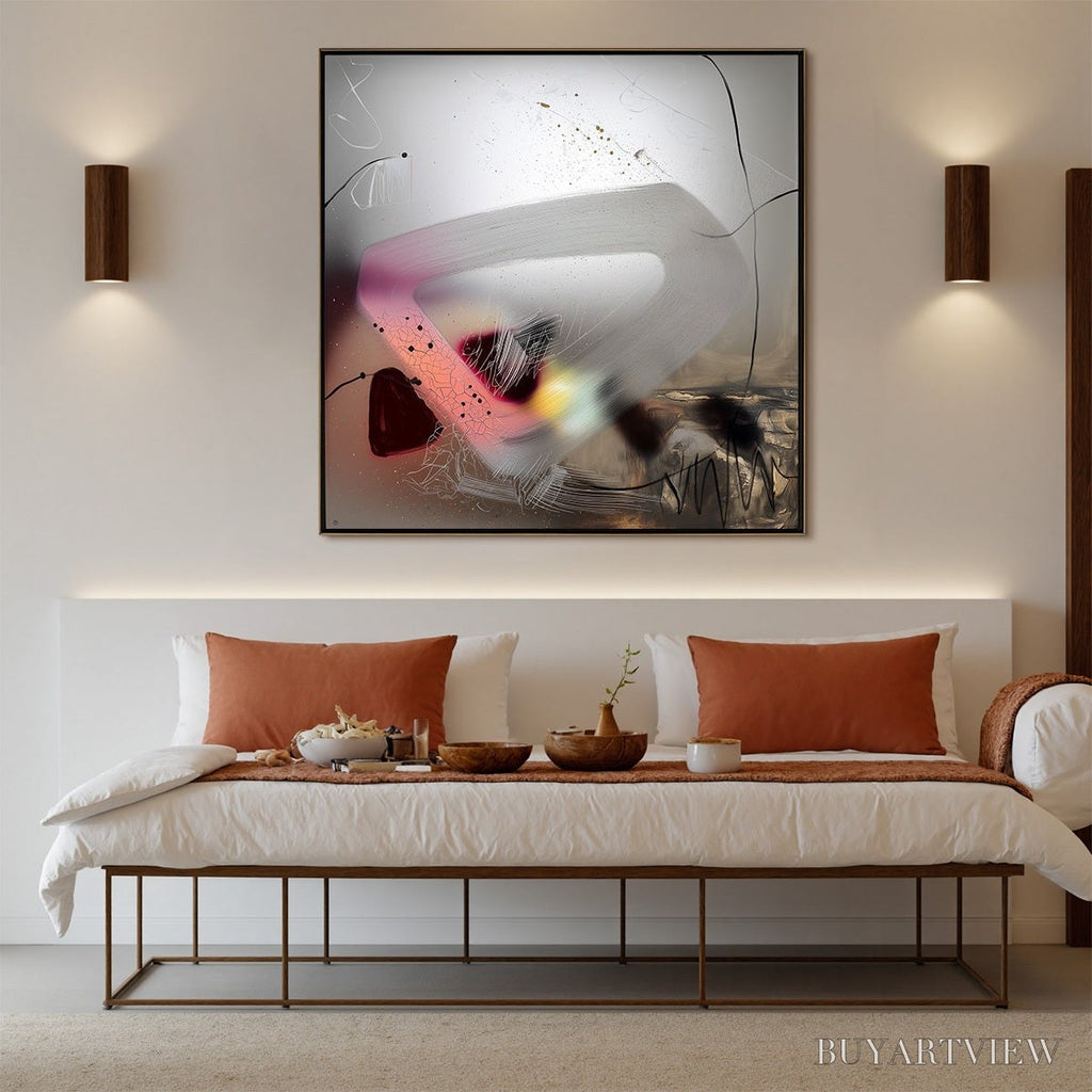 ARTOVITAS Ethereal Whispers – Abstract Mixed Media Oil Painting - image 2