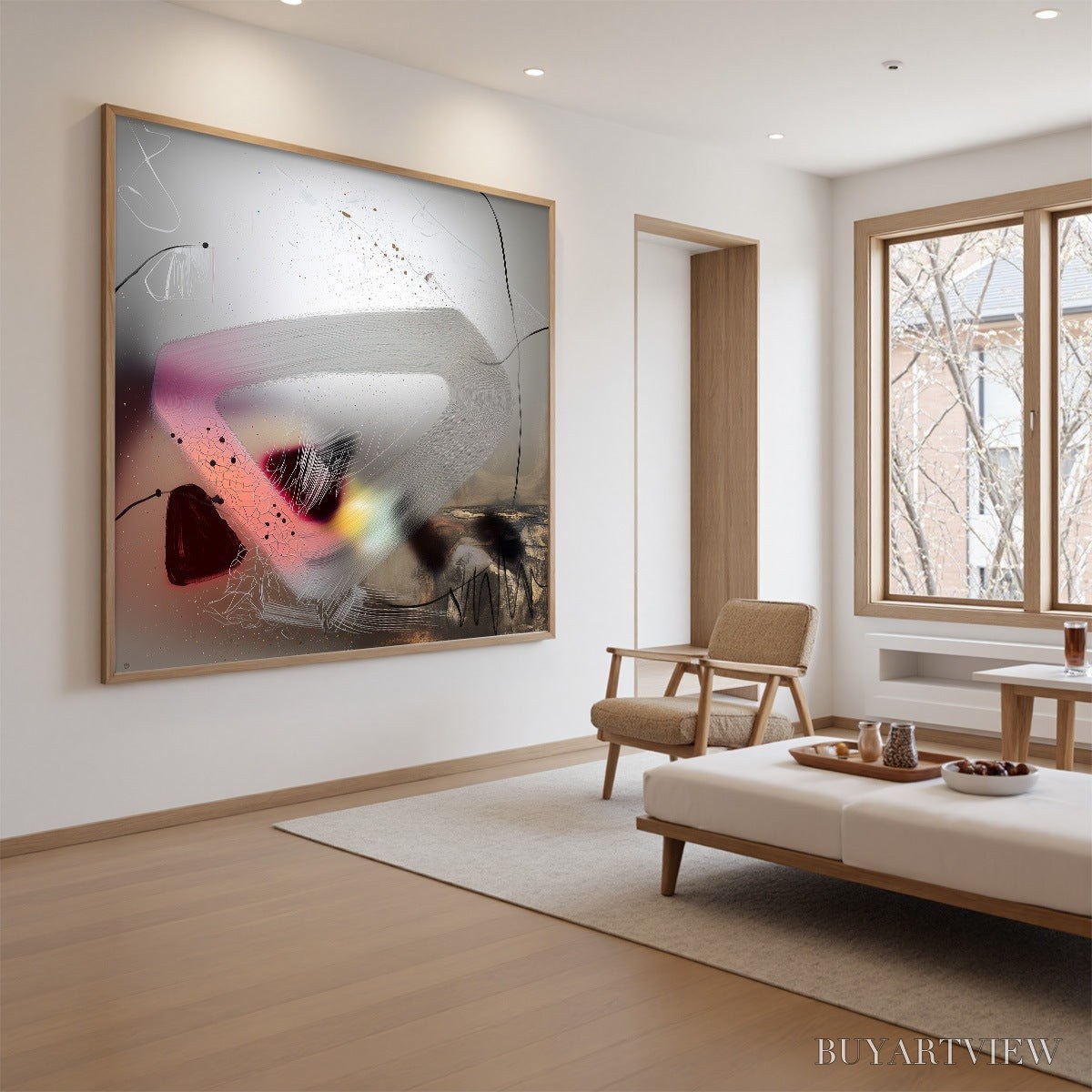 ARTOVITAS Ethereal Whispers – Abstract Mixed Media Oil Painting - image 3