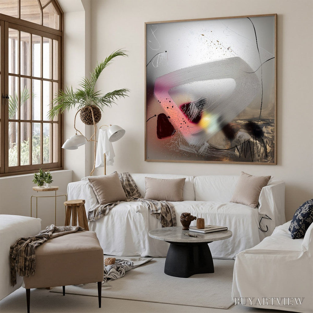 ARTOVITAS Ethereal Whispers – Abstract Mixed Media Oil Painting - image 4
