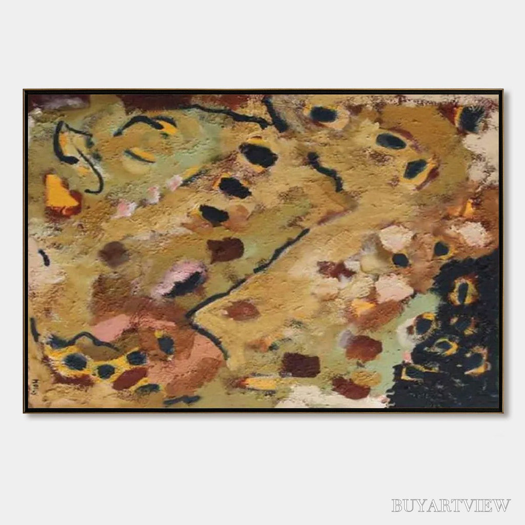 ARTOVITAS Earth Tones – Abstract Organic Textured Oil Painting - image 1