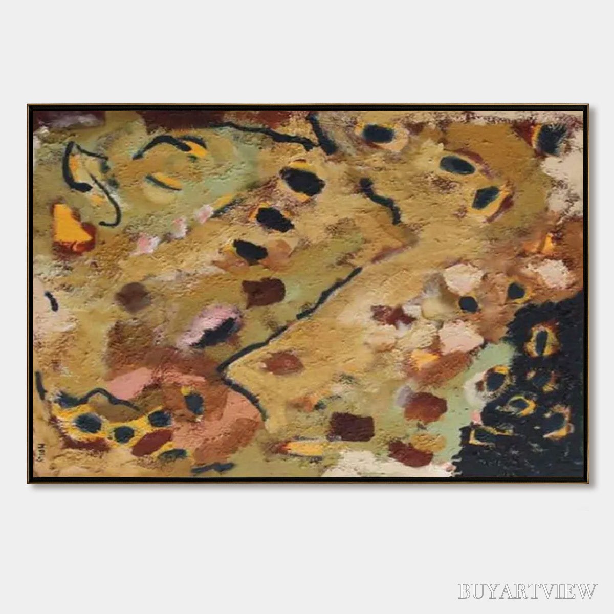 ARTOVITAS Earth Tones – Abstract Organic Textured Oil Painting - image 1