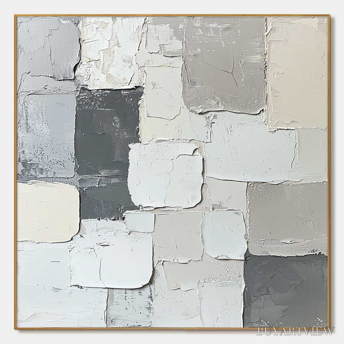 ARTOVITAS Layered Harmony – Textured Abstract Oil Painting - image 1