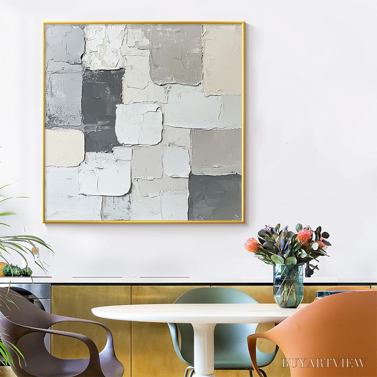 ARTOVITAS Layered Harmony – Textured Abstract Oil Painting - image 6