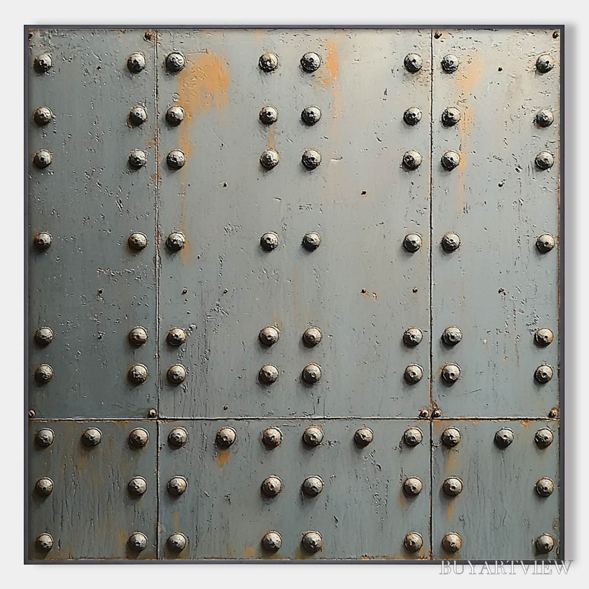 ARTOVITAS Industrial Strength – Textured Metal Panel Oil Painting - image 1