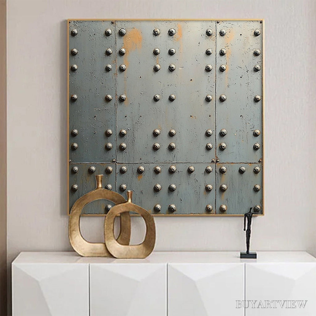 ARTOVITAS Industrial Strength – Textured Metal Panel Oil Painting - image 4