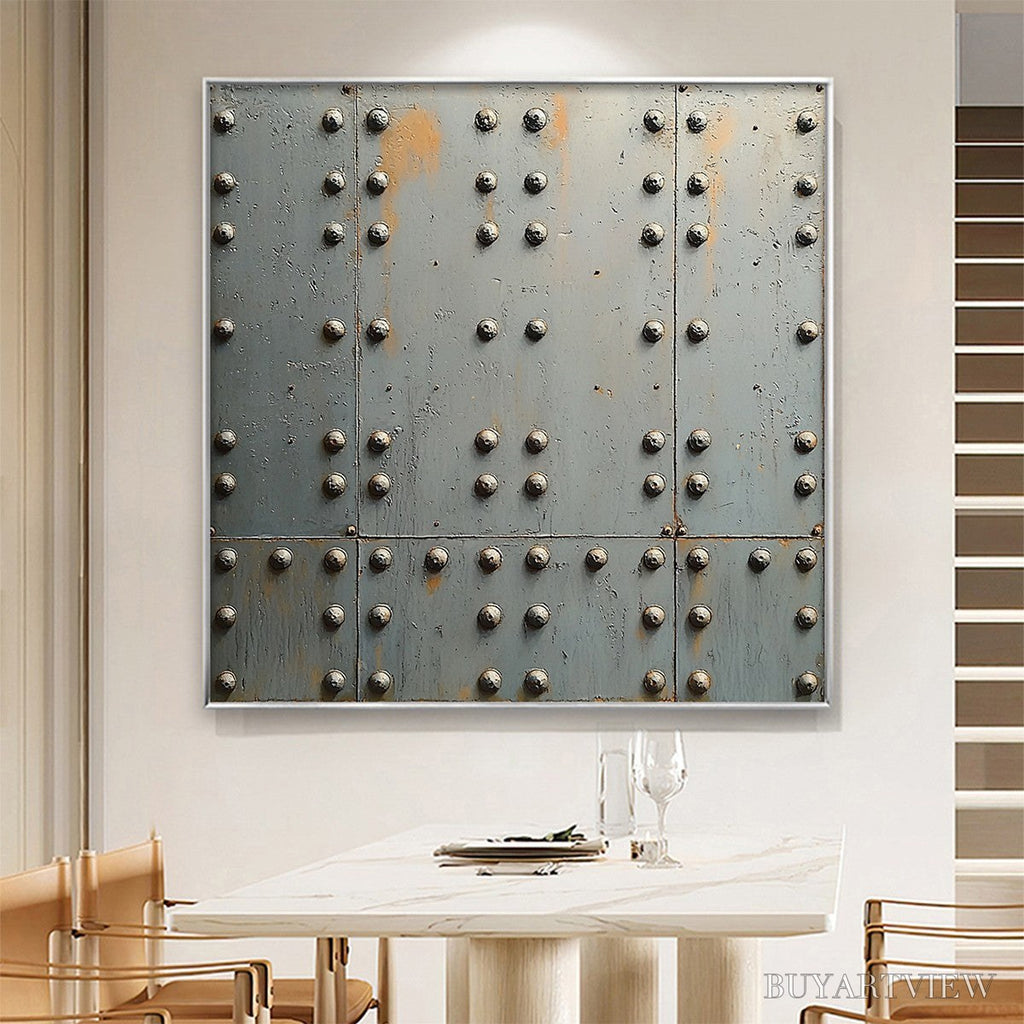 ARTOVITAS Industrial Strength – Textured Metal Panel Oil Painting - image 5