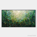 ARTOVITAS Emerald Mosaic – Textured Abstract Green and Gold Oil Painting - image 1