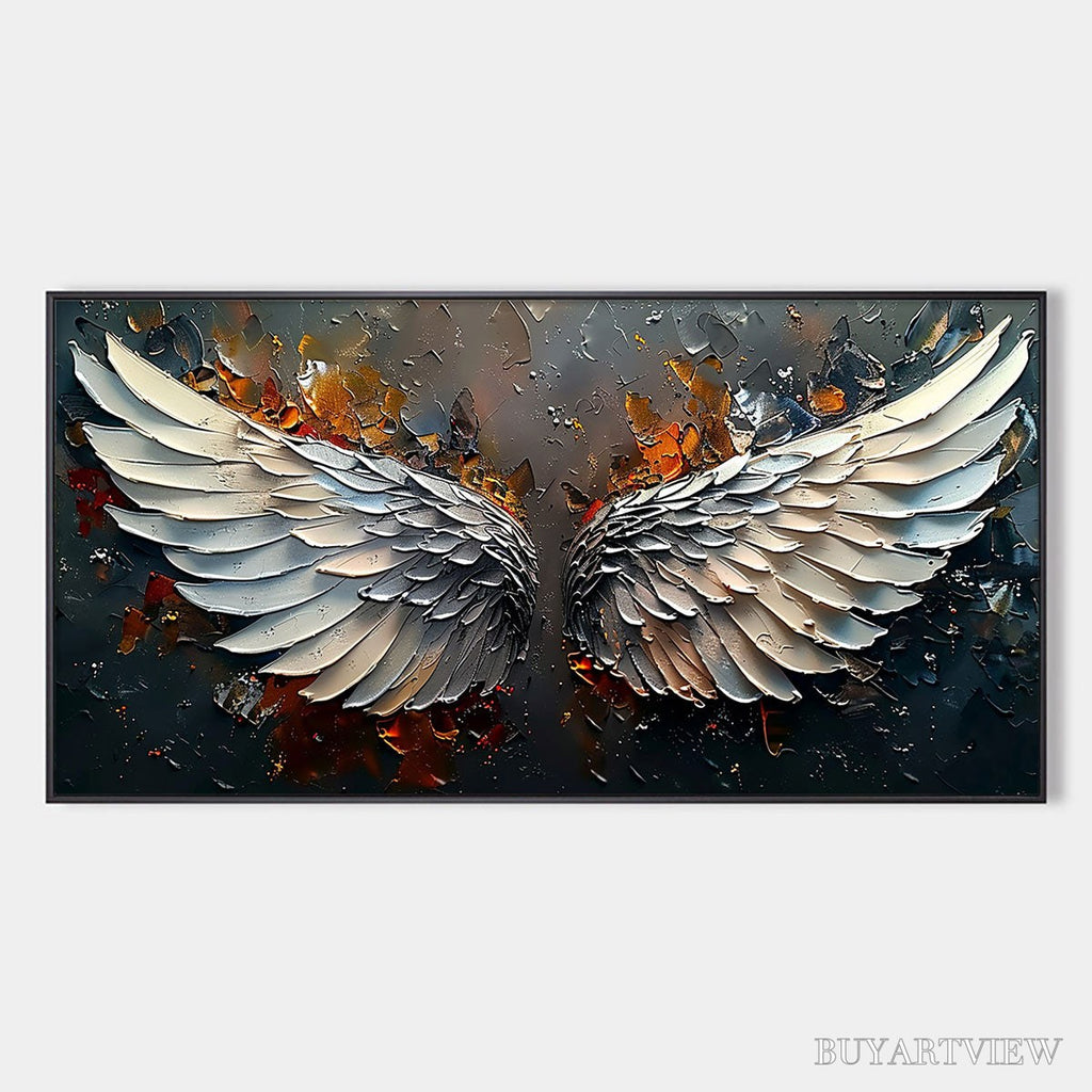 ARTOVITAS Angelic Wings – Textured Symbolic Oil Painting - image 1