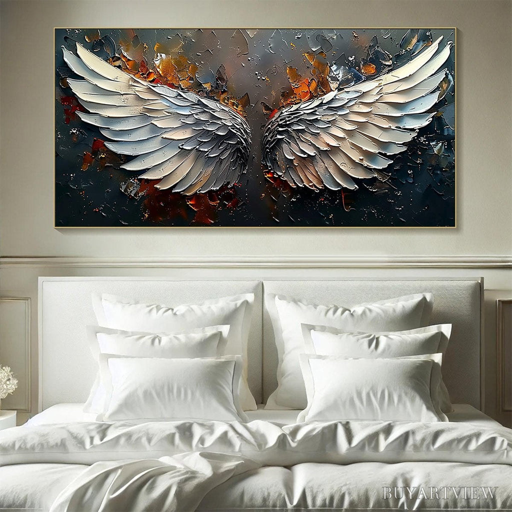 ARTOVITAS Angelic Wings – Textured Symbolic Oil Painting - image 2