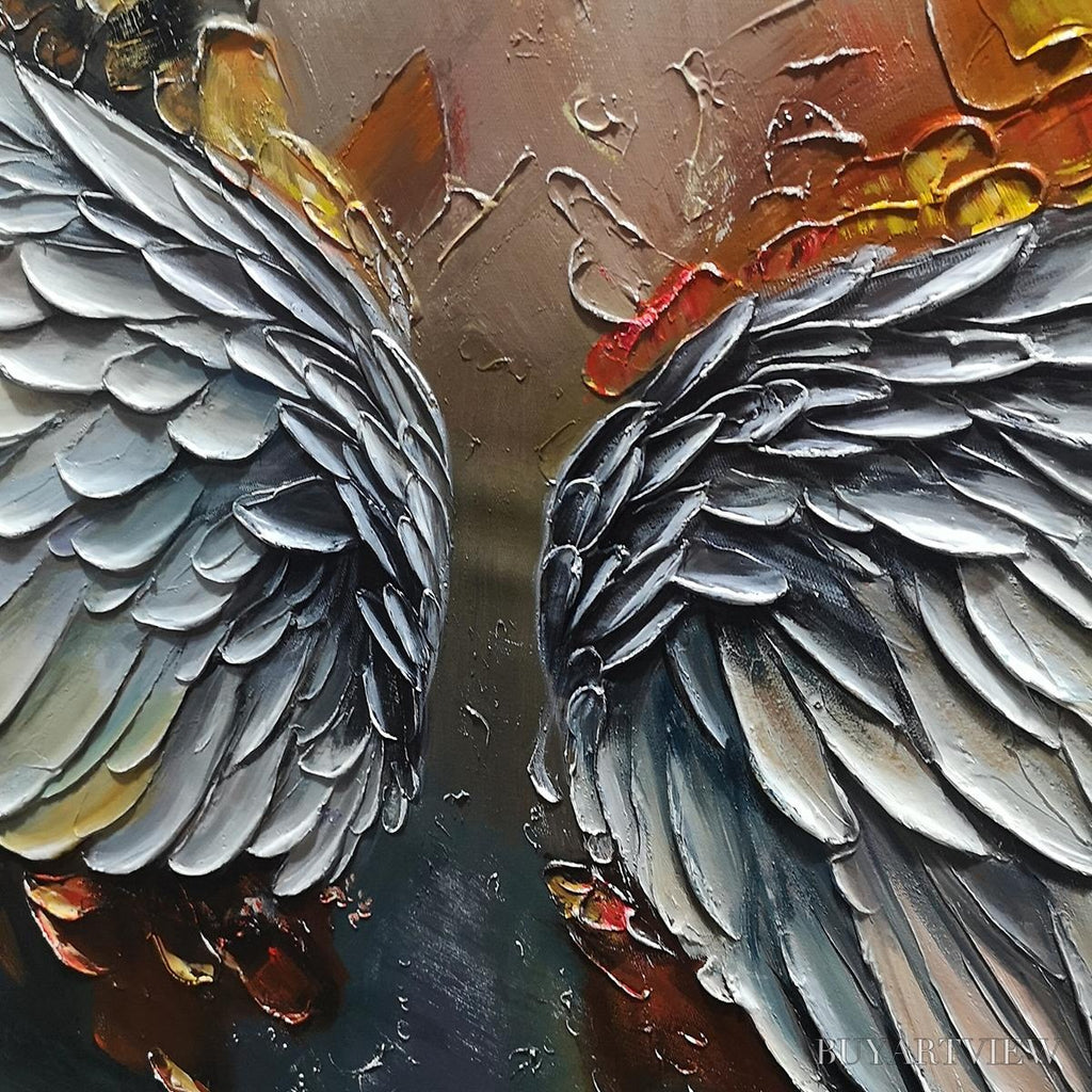 ARTOVITAS Angelic Wings – Textured Symbolic Oil Painting - image 3