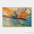 ARTOVITAS Azure Flight – Textured Abstract Oil Painting with Birds in Flight - image 1