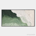 ARTOVITAS Emerald Flow – Textured Abstract Green and White Oil Painting - image 1