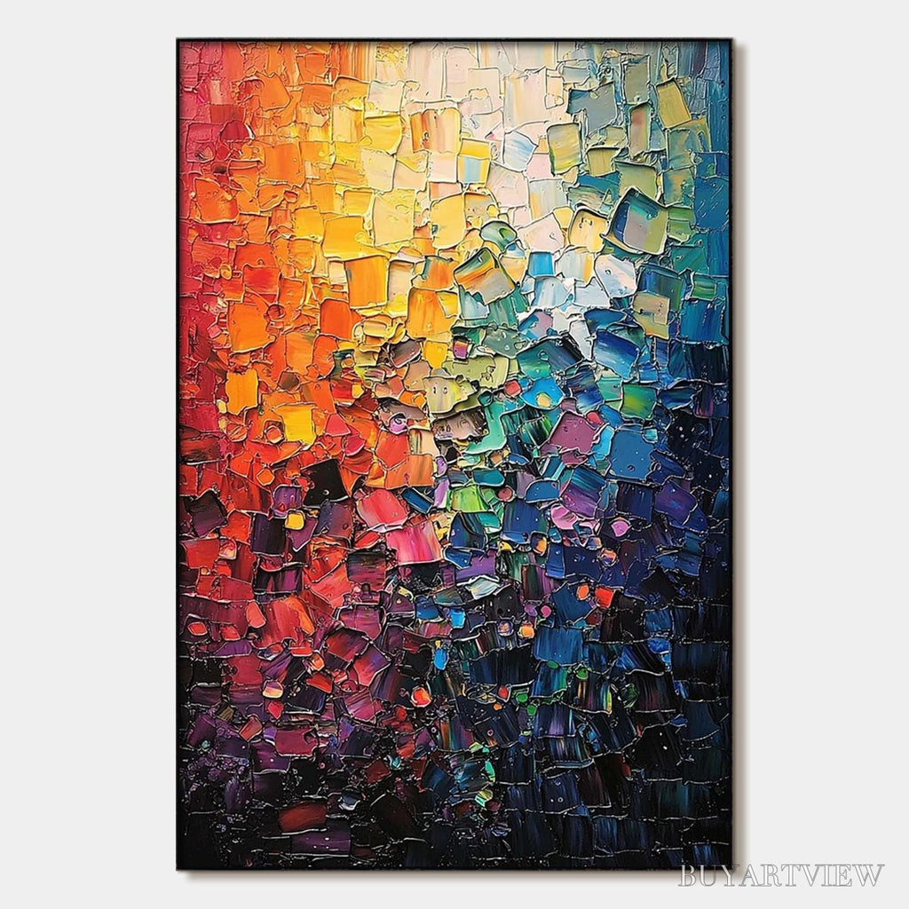 ARTOVITAS Color Symphony – Textured Abstract Impasto Oil Painting - image 1