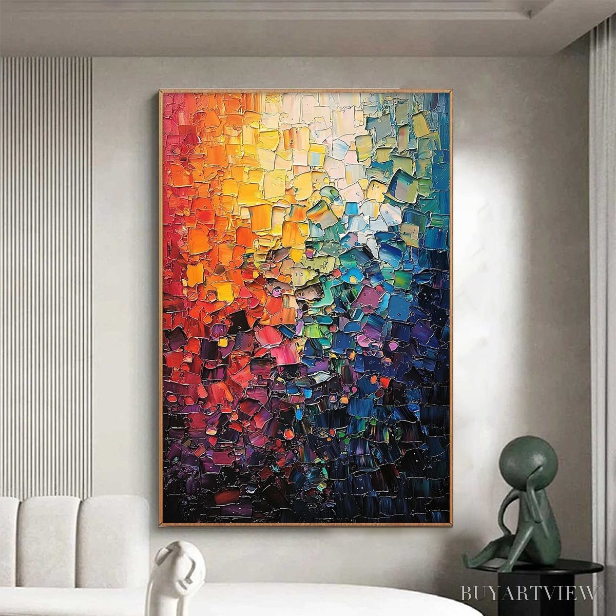 ARTOVITAS Color Symphony – Textured Abstract Impasto Oil Painting - image 2