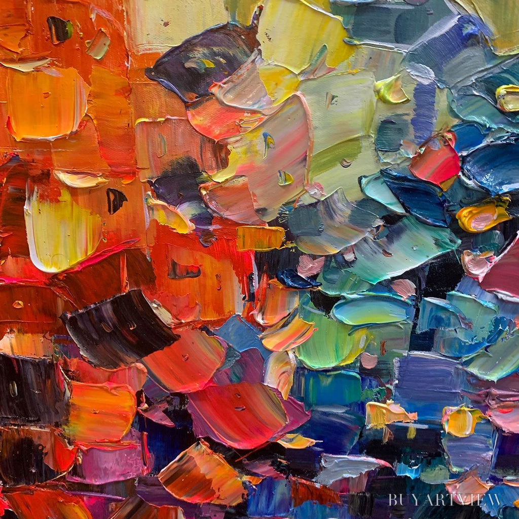 ARTOVITAS Color Symphony – Textured Abstract Impasto Oil Painting - image 3