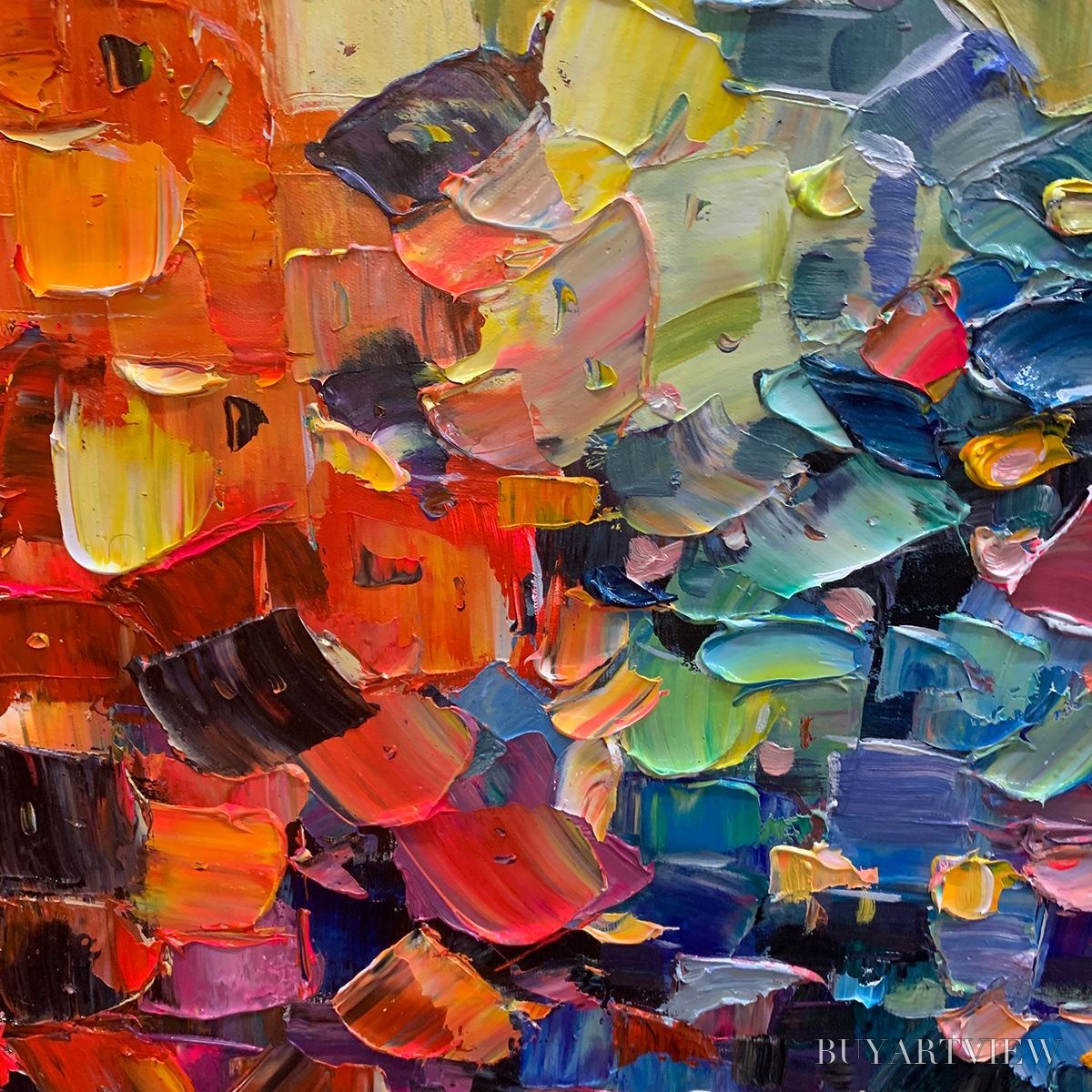ARTOVITAS Color Symphony – Textured Abstract Impasto Oil Painting - image 3